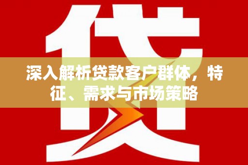 天元深入解析贷款客户群体，特征、需求与市场策略