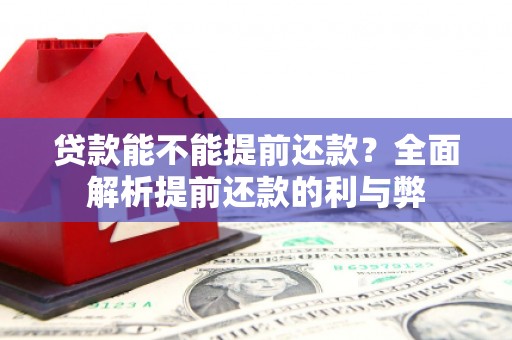 巨野贷款能不能提前还款？全面解析提前还款的利与弊