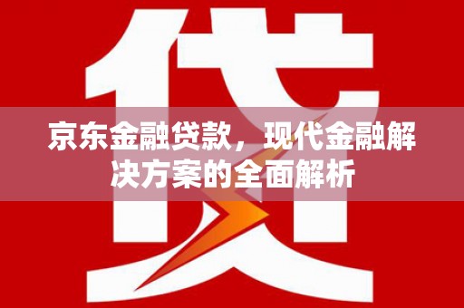 西秀京东金融贷款，现代金融解决方案的全面解析