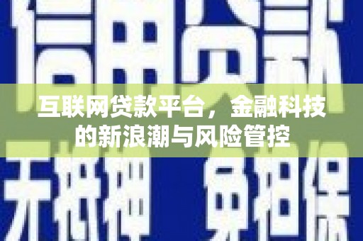 上甘岭互联网贷款平台，金融科技的新浪潮与风险管控