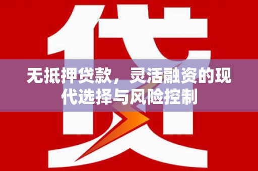 忻府无抵押贷款，灵活融资的现代选择与风险控制