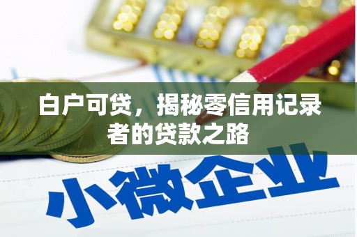 顺平白户可贷，揭秘零信用记录者的贷款之路
